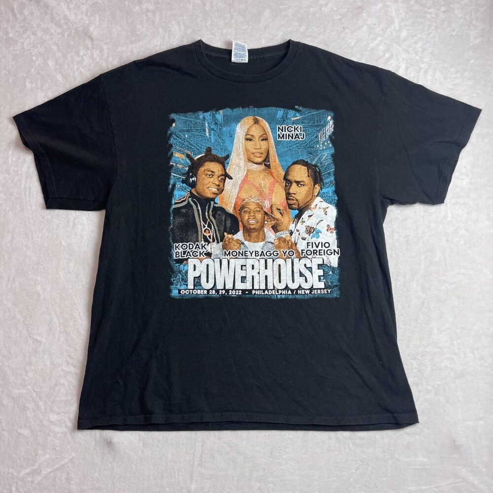 Powerhouse 2022 Nicki Minaj Kodak Black Men's Black T-Shirt Size XL